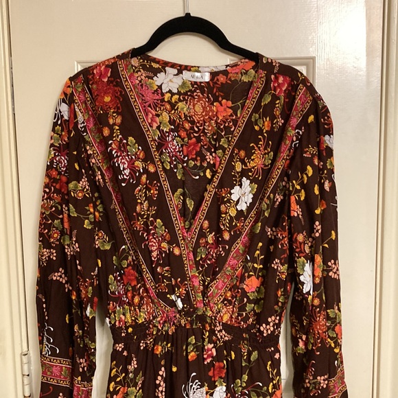 Aura Floral Maxi Dress - Brown and Multicolor - Picture 6 of 14